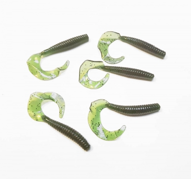 10 Pack Large Soft Plastic Grubs - Red with Glitter for $5.30 AUD
